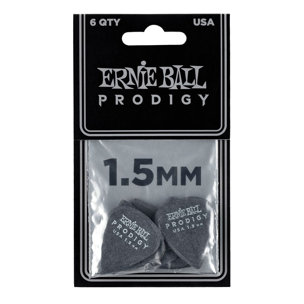 Ernie Ball Prodigy 1.5mm Standard Guitar Picks 6-Pack in Black